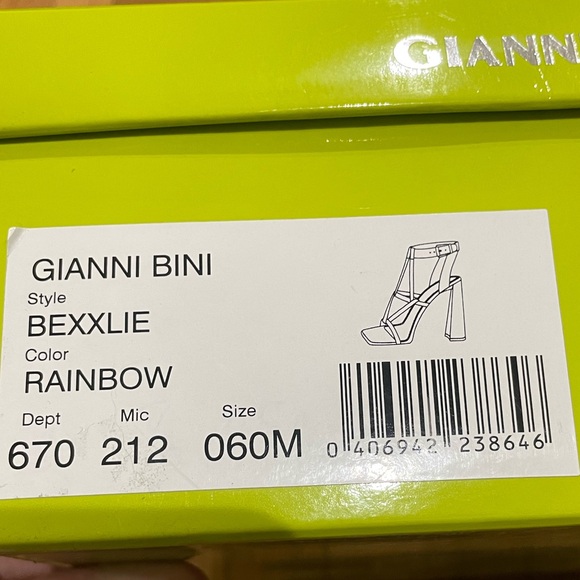 Gianni Binni Bexxlie Rainbow Holographic Heeled WITH BOX Sandals (US 6) - Picture 7 of 17